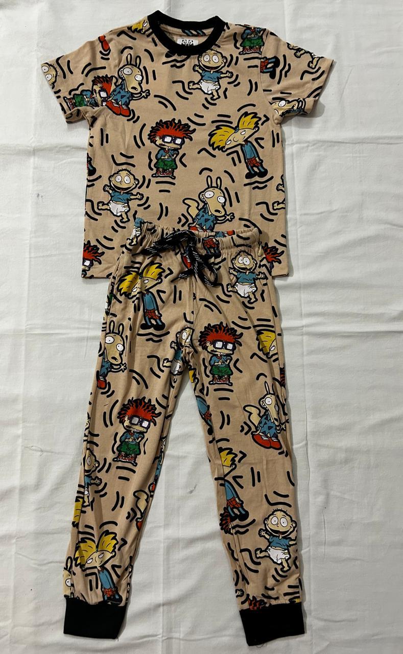Cartoon T-shirt and Jogger Set