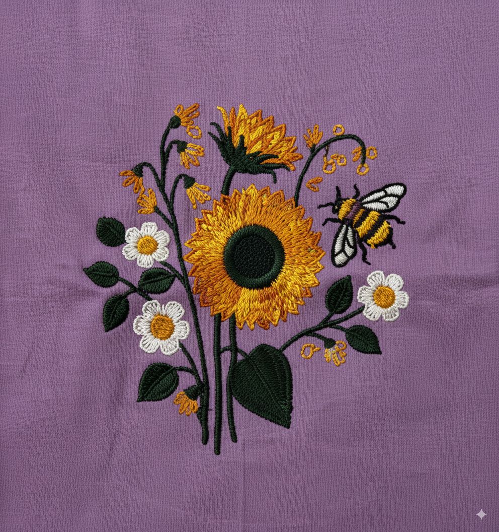 Women Purple Embroidered Oversized Fit T-Shirt