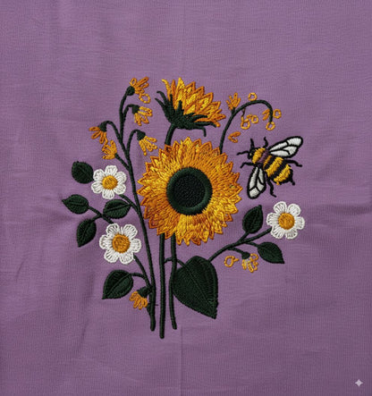 Women Purple Embroidered Oversized Fit T-Shirt