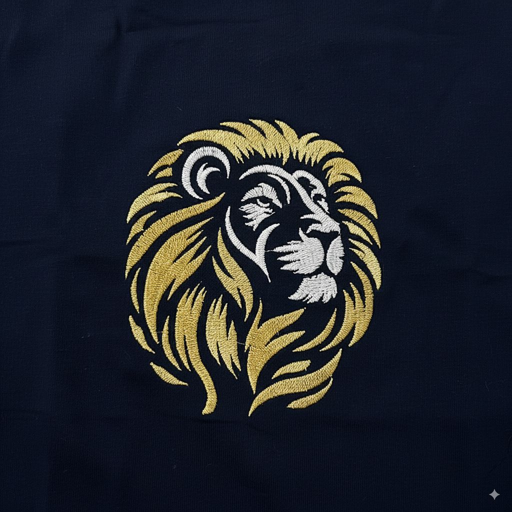 Men's Black Oversized Crew Neck T-Shirt with Embroidered